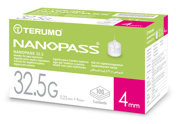 AGO PER PENNA DA INSULINA NANOPASS 32,5 GAUGE LUNGHEZZA 4 MM 100 PEZZI - Farmacia Puddu Baire S.r.l.