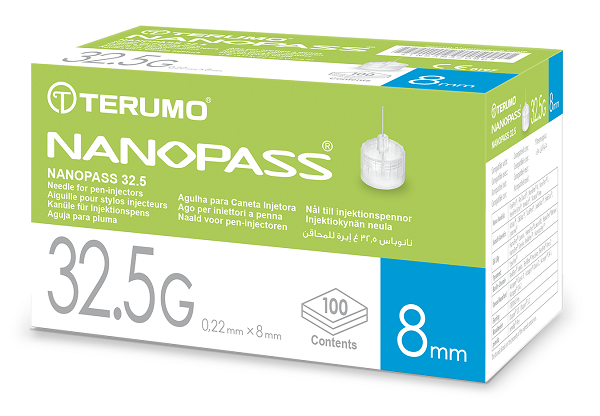 AGO PER PENNA DA INSULINA NANOPASS 32,5 GAUGE LUNGHEZZA 8 MM 100 PEZZI - Farmacia Puddu Baire S.r.l.