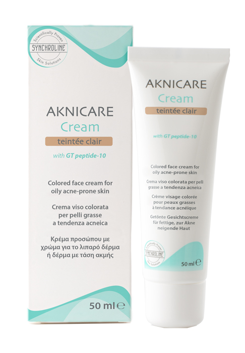 CREMA TRATTANTE COLORATA PER PELLE ACNEICA AKNICARE CREAM TEINTEE CLAIR TUBETTO 50 ML - Farmacia Puddu Baire S.r.l.