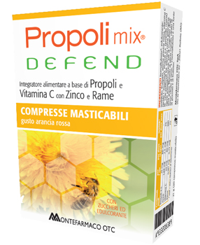 PROPOLI MIX DEFEND 30 COMPRESSE MASTICABILI GUSTO ARANCIA - Farmacia Puddu Baire S.r.l.