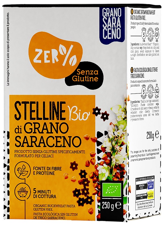 ZERO% GLUTINE STELLINE GRANO SARACENO INTEGRALE SENZA GLUTINE BIO 250 G - Farmacia Puddu Baire S.r.l.