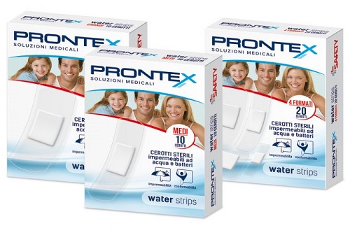 CEROTTO PRONTEX WATER STRIPS ASSORTITO 20 PEZZI - Farmacia Puddu Baire S.r.l.
