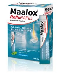 SOSPENSIONE ORALE MAALOX REFLURAPID 20 BUSTINE MONODOSE DA 10 ML - Farmacia Puddu Baire S.r.l.