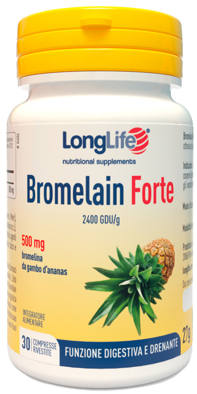 LONGLIFE BROMELAIN FORTE 30 COMPRESSE - Farmacia Puddu Baire S.r.l.