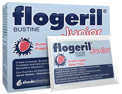 FLOGERIL JUNIOR FRAGOLA 20 BUSTINE - Farmacia Puddu Baire S.r.l.