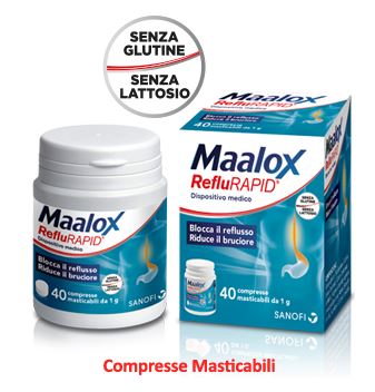 MAALOX REFLURAPID 40 COMPRESSE MASTICABILI - Farmacia Puddu Baire S.r.l.