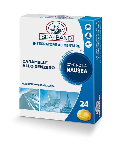 P6 NAUSEA CONTROL SEA BAND CARAMELLE ANTINAUSEA VIAGGIO ALLO ZENZERO 24 PEZZI - Farmacia Puddu Baire S.r.l.