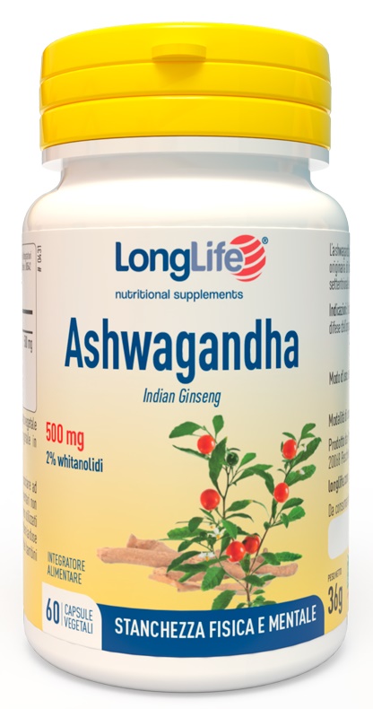 LONGLIFE ASHWAGANDHA 60 CAPSULE 500 MG - Farmacia Puddu Baire S.r.l.