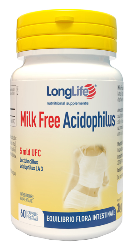 LONGLIFE MILK FREE ACIDOPHILUS 60 CAPSULE VEGETALI - Farmacia Puddu Baire S.r.l.