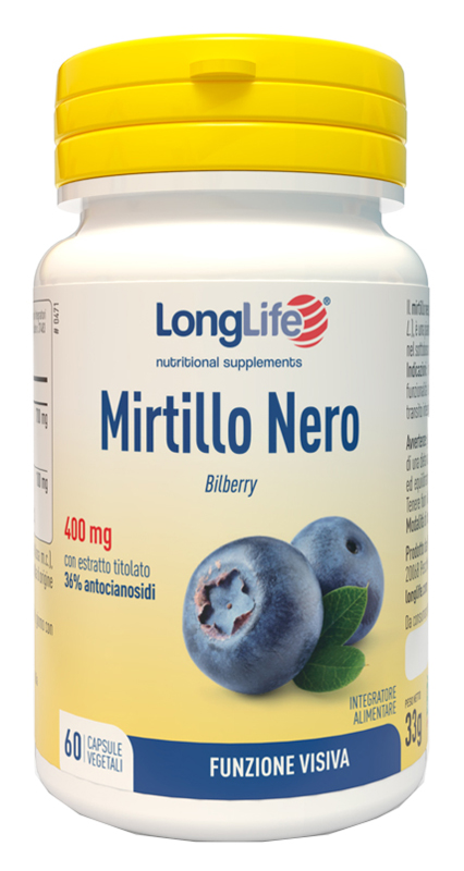 LONGLIFE MIRTILLO NERO 60 CAPSULE VEGETALI - Farmacia Puddu Baire S.r.l.