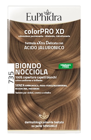 EUPHIDRA COLORPRO XD 735 BIONDO NOCCIOLA GEL COLORANTE CAPELLI IN FLACONE + ATTIVANTE + BALSAMO + GUANTI - Farmacia Puddu Baire S.r.l.
