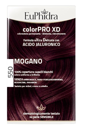 EUPHIDRA COLORPRO XD 550 MOGANO GEL COLORANTE CAPELLI IN FLACONE + ATTIVANTE + BALSAMO + GUANTI - Farmacia Puddu Baire S.r.l.