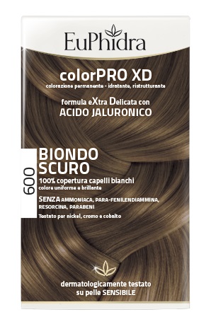 EUPHIDRA COLORPRO XD 600 BIONDO SCURO GEL COLORANTE CAPELLI IN FLACONE + ATTIVANTE + BALSAMO + GUANTI - Farmacia Puddu Baire S.r.l.