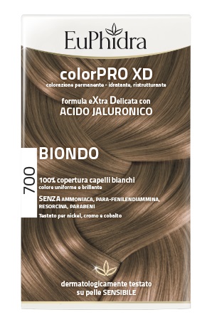 EUPHIDRA COLORPRO XD 700 BIONDO GEL COLORANTE CAPELLI IN FLACONE + ATTIVANTE + BALSAMO + GUANTI - Farmacia Puddu Baire S.r.l.