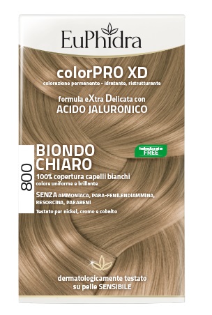 EUPHIDRA COLORPRO XD 800 BIONDO CHIARO GEL COLORANTE CAPELLI IN FLACONE + ATTIVANTE + BALSAMO + GUANTI - Farmacia Puddu Baire S.r.l.