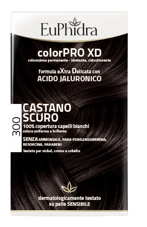 EUPHIDRA COLORPRO XD 300 CASTANO SCURO GEL COLORANTE CAPELLI IN FLACONE + ATTIVANTE + BALSAMO + GUANTI - Farmacia Puddu Baire S.r.l.