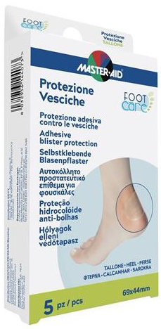 IDROCOLLOIDE MASTER-AID FOOTCARE VESCICHE TALLONE 69X44 MM 5 PEZZI A1 - Farmacia Puddu Baire S.r.l.