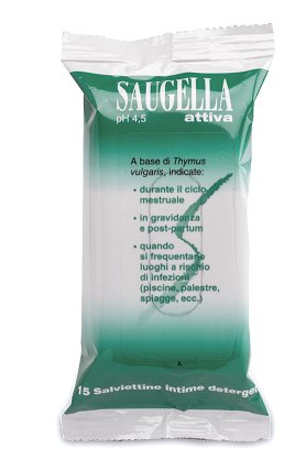 SAUGELLA ATTIVA SALVIETTINE 15 BUSTINE - Farmacia Puddu Baire S.r.l.