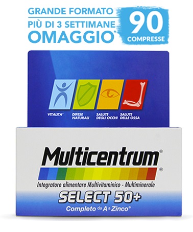 MULTICENTRUM SELECT 50+ 90 COMPRESSE - Farmacia Puddu Baire S.r.l.