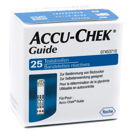 STRISCE MISURAZIONE GLICEMIA ACCU-CHEK GUIDE 25 PEZZI CONFEZIONE RETAIL - Farmacia Puddu Baire S.r.l.