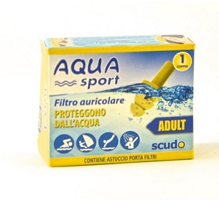 FILTRO AURICOLARE PER ADULTO EARPLUG SCUDO AQUASPORT 2 PEZZI - Farmacia Puddu Baire S.r.l.