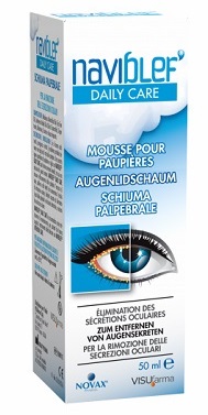 NAVIBLEF DAILY CARE SCHIUMA PER RIMOZIONE SECREZIONI OCULARI DA PALPEBRE E CIGLIA 50 ML - Farmacia Puddu Baire S.r.l.
