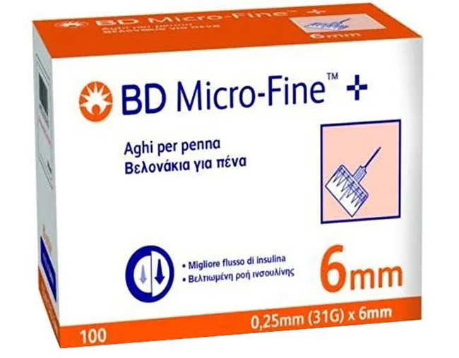 AGO PER PENNA DA INSULINA BD MICROFINE GAUGE 31 6MM 100 PEZZI - Farmacia Puddu Baire S.r.l.