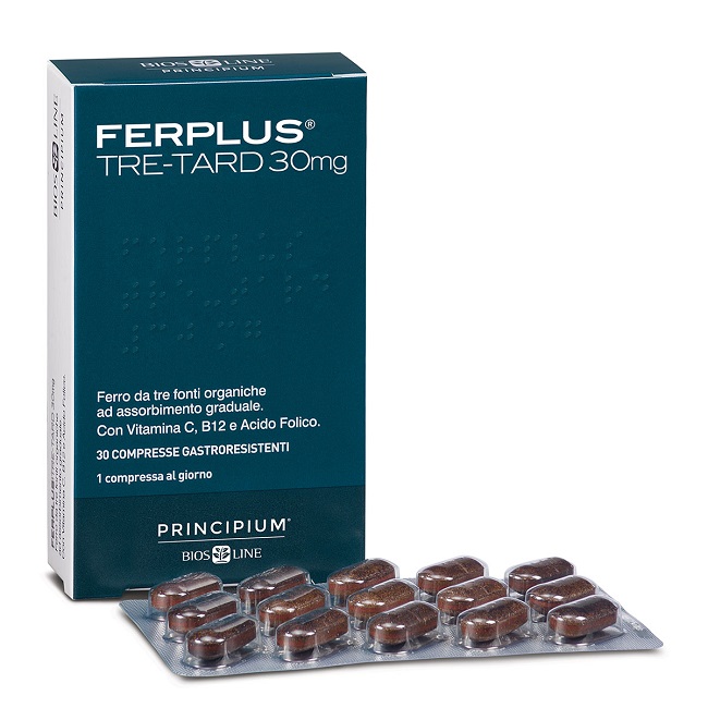 PRINCIPIUM FERPLUS TRE RETARD 30MG 30 COMPRESSE GASTRORESISTENTI - Farmacia Puddu Baire S.r.l.