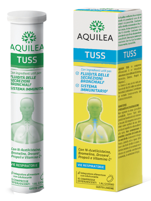 AQUILEA TUSS 15 COMPRESSE EFFERVESCENTI 90 G - Farmacia Puddu Baire S.r.l.