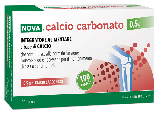 NOVA CALCIO CARBONATO 0,5 G 100 CAPSULE - Farmacia Puddu Baire S.r.l.