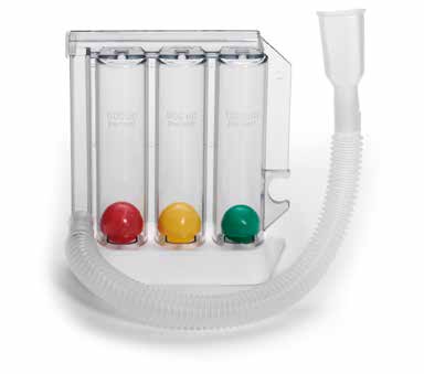 DISPOSITIVO PER ESERCITAZIONE DELLA RESPIRAZIONE CON INSPIRAZIONE MONOPAZIENTE RESPIPROGRAM CORPO A 3 CAMERE CON INDICATORI MOBILI CON TUBO E BOCCAGLIO IN POLIETILENE - Farmacia Puddu Baire S.r.l.
