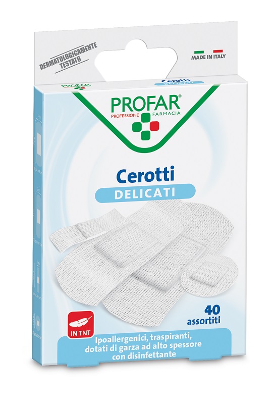 CEROTTO TESSUTO NON TESSUTO DELICATO ASSORTITI 40 PEZZI PROFAR - Farmacia Puddu Baire S.r.l.