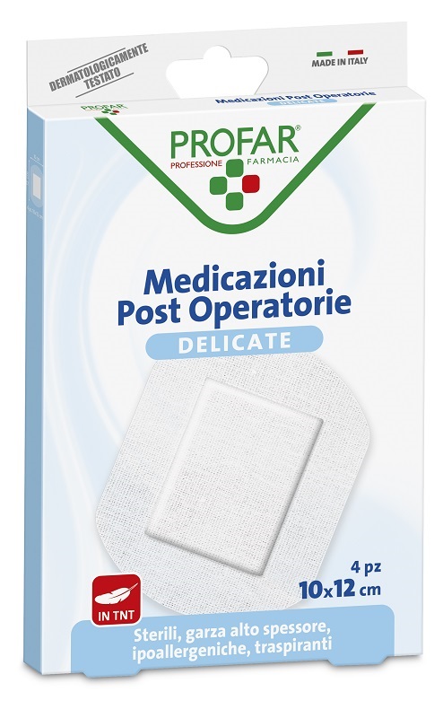 MEDICAZIONE POST OPERATORIA STERILE GARZA ANTIADERENTE 10X12 CM 4 PEZZI PROFAR - Farmacia Puddu Baire S.r.l.
