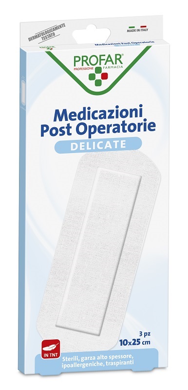 MEDICAZIONE POST OPERATORIA STERILE GARZA ANTIADERENTE 10X25 CM 3 PEZZI PROFAR - Farmacia Puddu Baire S.r.l.