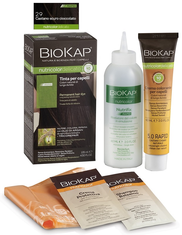 BIOS LINE  BIOKAP NUTRICOLOR DELICATO RAPID TINTA 2,9 CASTANO SCURO CIOCCOLATO 135 ML - Farmacia Puddu Baire S.r.l.