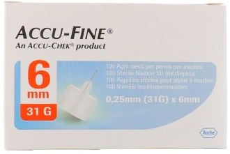 AGO PER PENNA DA INSULINA ACCU-FINE PEN NEEDLE ACCU-CHEK GAUGE 31 X 6MM 100 PEZZI - Farmacia Puddu Baire S.r.l.