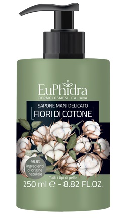 EUPHIDRA SAPONE LIQUIDO MANI COTONE IN FLACONE CON ETICHETTA DISPENSER - Farmacia Puddu Baire S.r.l.