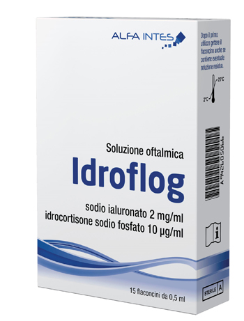 SOLUZIONE OFTALMICA IDROFLOG A BASE DI IALURONATO DI SODIO E IDROCORTISONE SODIO FOSFATO 15 FLACONCINI DA 0,5 ML - Farmacia Puddu Baire S.r.l.