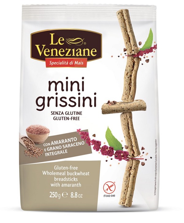LE VENEZIANE MINIGRISSINI GRANO SARACENO INTEGRALE CON AMARANTO 250 G - Farmacia Puddu Baire S.r.l.