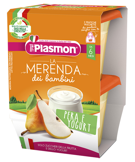 PLASMON LA MERENDA DEI BAMBINI SAPORI DI NATURA PERA YOGURT ASETTICO 2 X 120 G - Farmacia Puddu Baire S.r.l.