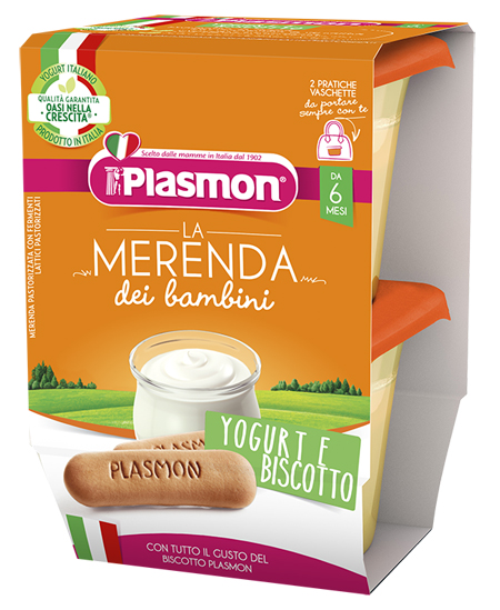 PLASMON LA MERENDA DEI BAMBINI SAPORE DI NATURA YOGURT BISCOTTO ASETTICO 2 X 120 G - Farmacia Puddu Baire S.r.l.