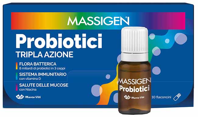 MASSIGEN PROBIOTICI 10 FLACONCINI X 8 ML PREZZO PIENO - Farmacia Puddu Baire S.r.l.