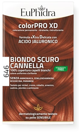 EUPHIDRA COLORPRO GEL COLORANTE CAPELLI XD 646 CANNELLA 50 ML IN FLACONE + ATTIVANTE + BALSAMO + GUANTI - Farmacia Puddu Baire S.r.l.