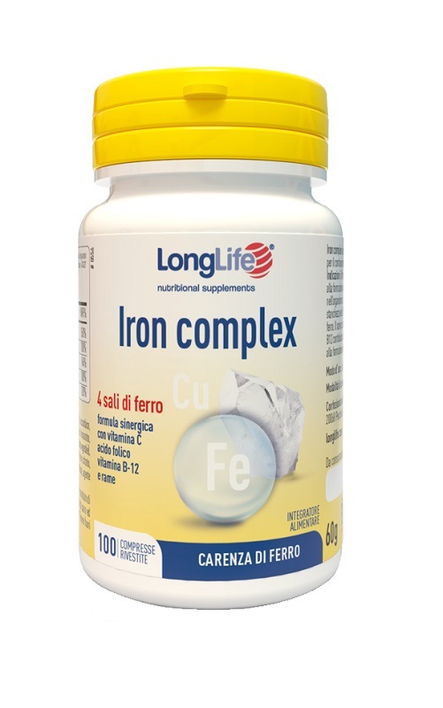 LONGLIFE IRON COMPLEX 100 COMPRESSE RIVESTITE - Farmacia Puddu Baire S.r.l.