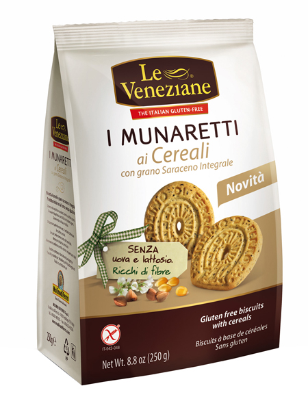 LE VENEZIANE MUNARETTI BISCOTTI CEREALI GRANO SARACENO INTEGRALE 250 G - Farmacia Puddu Baire S.r.l.