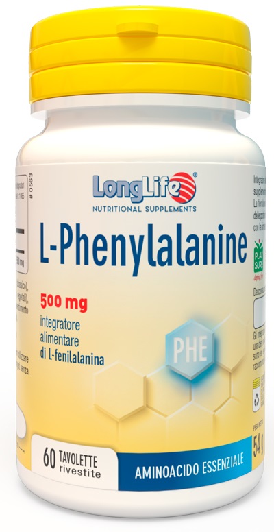 LONGLIFE L-PHENYLALANINE 500 MG 60 TAVOLETTE RIVESTITE DA 900 MG - Farmacia Puddu Baire S.r.l.
