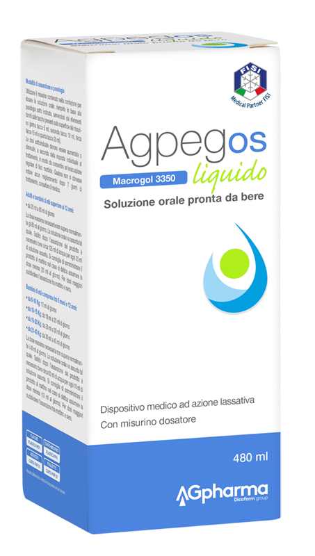 AGPEG OS MACROGOL 3350 LIQUIDO 480 ML - Farmacia Puddu Baire S.r.l.