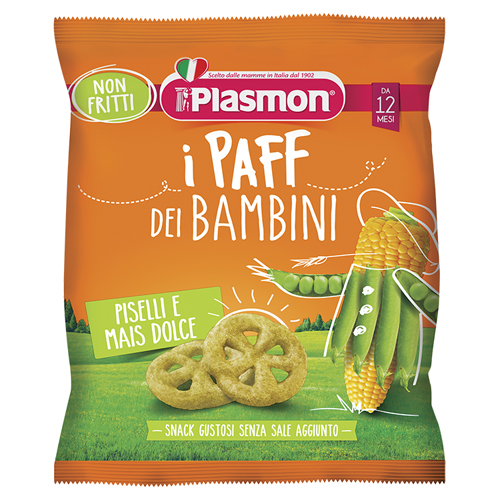 PLASMON DRY SNACK PAFF PISELLI-MAIS 15 G - Farmacia Puddu Baire S.r.l.