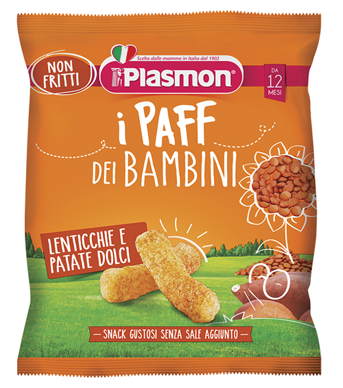 PLASMON DRY SNACK PAFF LENTICCHIE-PATATA DOLCE 15 G - Farmacia Puddu Baire S.r.l.