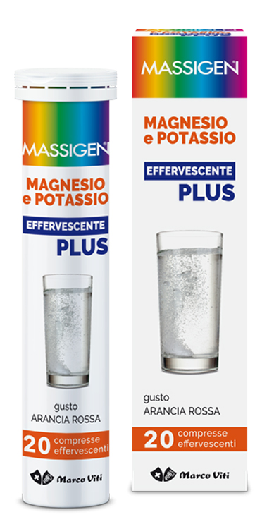 MASSIGEN MAGNESIO POTASSIO PLUS 20 COMPRESSE EFFERVESCENTI - Farmacia Puddu Baire S.r.l.
